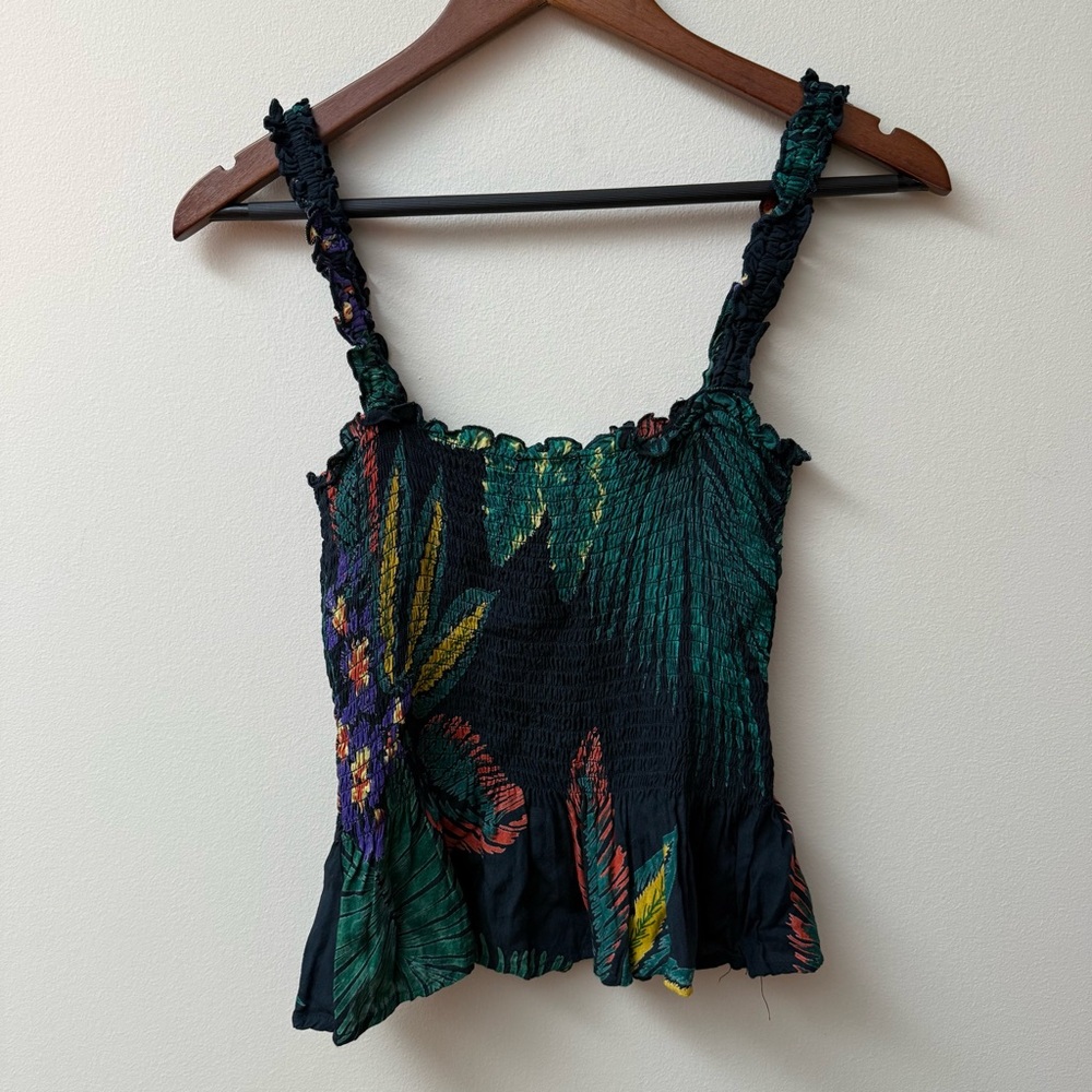 Patrons of Peace Tropical Print Smocked Cami - Picture 5 of 10